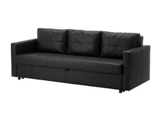 black leather sofa