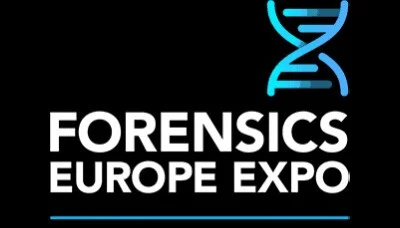 Logo for the Forensics Europe Expo featuring a stylized DNA strand icon.