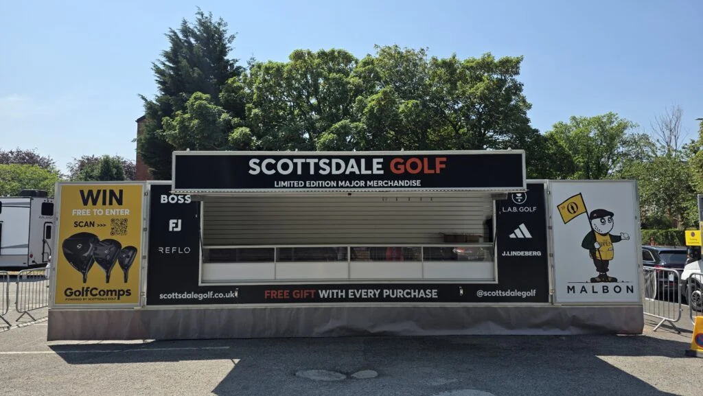 Scottsdale Golf pop-up shop offering limited edition merchandise and a free gift with every purchase.